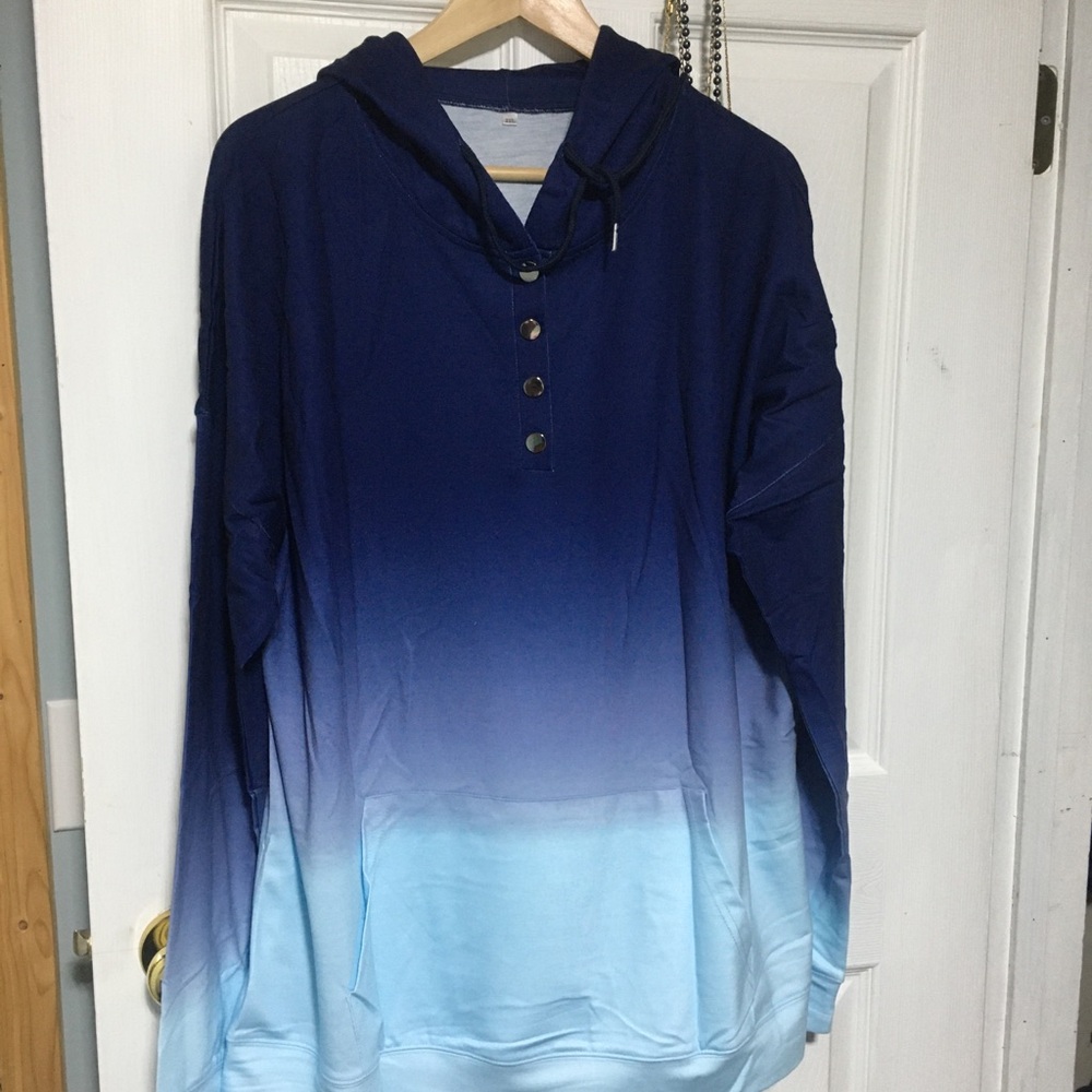 Blue Ombre Pullover Hoodie